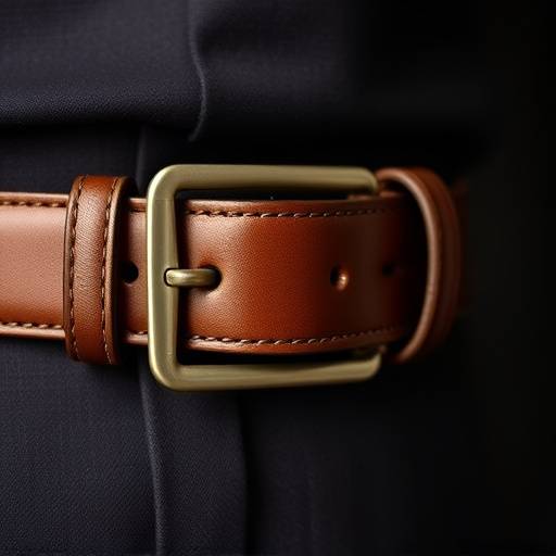 Cinto de couro marrom masculino, fivela clássica, ideal para complementar o look.